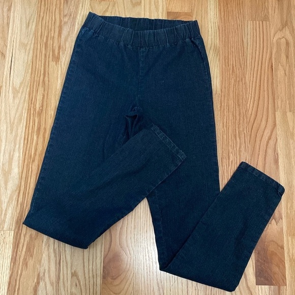 Soft Surroundings Pull On Skinny Jeans Womens Size MT High Rise Dark denim Wash - Picture 1 of 11